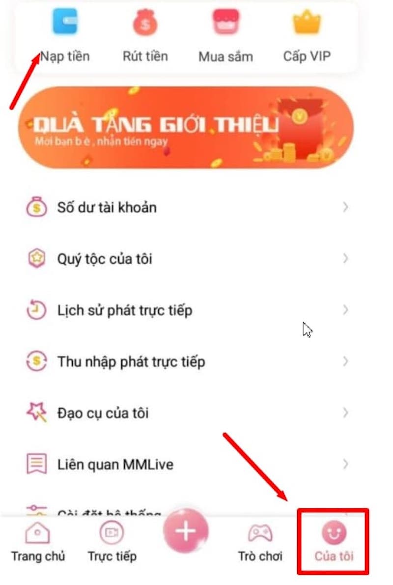 Nạp tiền